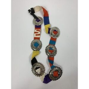 Dillard's Vintage ‎ Boho Multicolor With Silver Belt One Size 45"
